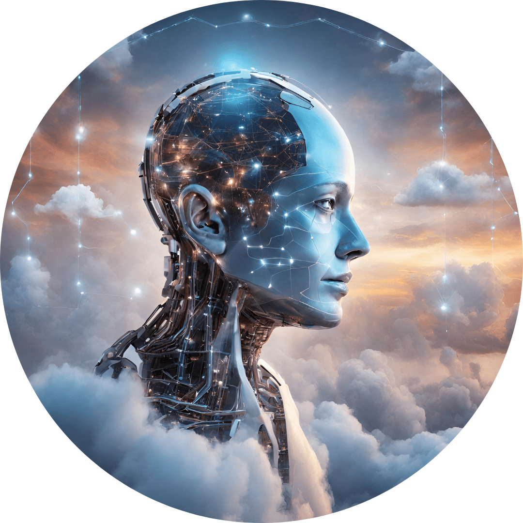 AI generated AI Person An AI generated image of an AI person in the clouds