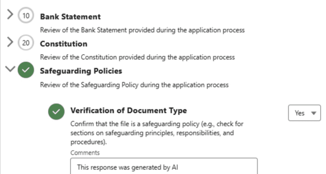 Due diligence checks using AI